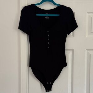 American Eagle Outfitters Black Scoop Neck Bodysuit